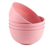 CHANGXIJUDJ Unbreakable Plastic Cereal Bowl 26oz, Plastic Bowls Set Reusable 4Pcs for Salad Ramen Fruit Pasta Soup Popcorn Noodle Rice Light Weight Bowls Set Pink