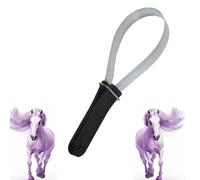 Changyeah Ideal Metal Curry Comb for Removing Sweat, Welding Knife with Prongs, Metal Curry Comb with Double-Sided Blade and Removable Handle, Spring Curry Comb Tool for Pets (Black)