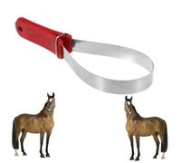 Changyeah Welding Knife with Prongs, Spring Curry Comb Tool for Pets, Ideal Metal Curry Comb for Pulling Sweat, Metal Curry Comb with Double-Sided Blade and Removable Handle (Red)