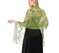 changyexi Shawls and Wraps for Evening Dresses,Women Formal 1920s Sequin Flower Sheer Shawls and Wraps for Wedding-, Green, 74"L * 23.6"W