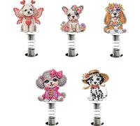 CHANGYUE 2D Flat Cat DIY Dia-mond Paintings Shake Car Ornaments DIY Diamond Art Tabletop Decorations Auto Interior Accessories for Center Console (TF09)