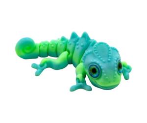 CHANGYUE 3D Printing Chameleon Animal Toy Articulated Chameleon Model (Blue Green)