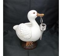 CHANGYUE Magnetic Goose Key Holder, Duck Statue Key Holder, Cute Statue Keys Holders, Collectible Sculpture Organizer for Keychain, Desktop Decor (Style 2)
