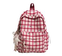 CHANGYUE Women Nylon Aesthetic Backpack Bowknot Checkered Preppy | Casual Daypack Cute Bows for Students School Daily Use Middle and High School Girl