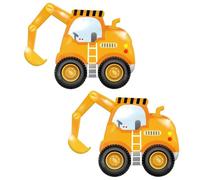 CHANGZHONG Digger Balloons Excavator Balloon Large Car Foil Balloons Bulldozer Balloon Children Gifts Baby Show Construction Birthday Party Decoration 2 Pieces