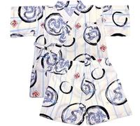 CHANGZHONG kimono kids Boys Clothes Top & Bottom Set Summer Yukata 100% Cotton Breathable Japanese Pattern Japanese Style Children's Kimono Robes Cool Summer Evening 90-150cm