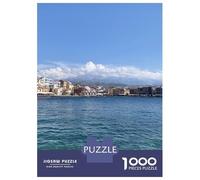Chania Crete Greece Harbor 1000 Piece Jigsaw Puzzle, Continental Street Poster, Screen-Free Fun, Interlocking Paper Pieces, Travel Gift for Home Décor Fans, 38x26cm/1000pcs