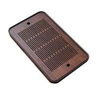 CHANJOON 16.5" Bamboo Chinese Kung Fu Tea Tray with Water Storage Bamboo Tray for Kung Fu Teaware (Exquisite-Black)