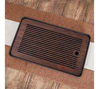CHANJOON Bamboo Chinese Kung Fu Tea Tray, 14 x 9.5 x 1.6 Inches, Brown, Rectangular, Solid, 33 Oz/1000 ml Water Storage, Perfect for Tea Lovers & Ceremonies, Gift for Occasions