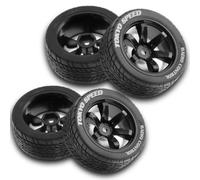 Chanjorlin 1/10 RC On Road Tires and Wheels with 12mm Hex | 4PCS Rubber Rally Racing Wheel Tire OD 68mm For 1:10 Street Drift Car Tamiya TT01 TT02 XV01 TA06 KYOSHO FW06 HSP 94123 Redcat