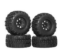 Chanjorlin 1/10 RC Short Course Truck Tires and Plastic Wheels 12mm Hex Off Road Front and Rear Tyres OD 115mm for 1:10 Scale Buggy Truck Car TRAXXAS Slash4X4 HuanQi 727 ARRMA SENTON 3S Losi 4PCS