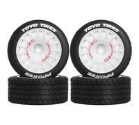 Chanjorlin 1/14 RC On Road Rally Tires & Hard Plastic Wheels 12mm Hex OD 60MM RC Tires Set for Tamiya M/MB/XM M01 M02 M03 M04 M05 M06 MF-01X M-08R 1:14 RC Street Drift Touring Car 4PC (E Tires)