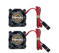 Chanjorlin 2Pack RC Car Motor Cooling Fan 25mm 30mm 40mm 50mm High Speed Heatsink 28000RPM ESC Fans for 1/8 1/7 1/10 1/12 Scale Truck Off Road Crawler Car Boat 540 550 Brushless Brushed Motors (25mm)