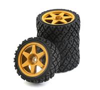 Chanmoo 1/10 RC On Road Tires Rubber Rally Tyres and Wheels Rims 12mm Hex for 1/10 Scale RC Racing Drift Car HPI KYOSHO Tamiya XV01 XV02 TA06 TT01 TT02 PTG2 144001 A959 4PCS