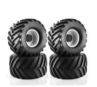 Chanmoo 1/8 RC Monster Truck Tires and 17mm Hex Wheels Rims Rubber Buggy Tyres for 1:8 Scale Off Road Truck Car Kaiju Tmaxx E-Revo 3.3 Arrma Kraton 6S Typhon 3S Traxxas Maxx HPI Redcat 4PCS (White)
