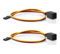 Chanmoo RC JR Style Servo Splitter 1 Male to 2/3/4/5/6 Female Y Harness Leads Y Splitter Cable Lead Wire 350mm for RC Cars Airplane Drone Receiver Servo ESC Cable Servo Fan 2Pcs (1 Male to 4Female)