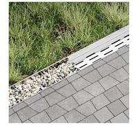Channel Drain and Grate Kit, Driveway Pool Deck Drainage Guttering Pipe and Sewerage Cover, Stainless Steel Jointable Linear Drain, Hidden Drains Channel(H6.5*W15CM/H2.36*W5.91IN)