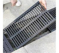 Channel Drain Grate - Polymer Plastic Drainage Cover for Yards, Pools, Sidewalks, Black Sewer Trench Drain with 0.4in Drainage Gap (50x30x4cm)