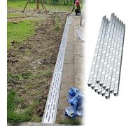Channel Drain Kit with Metal Grate Cover - 12pcs Effective Drainage Solution for Outdoor Flower Beds, Showers, Yards, and Garages - 15x4cm (5.9x1.6inch)