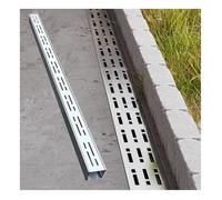 Channel Drain Outdoor Stainless Steel Drainage Trench, Narrow Drainage Ditches With Linear Drainage Grate, Yard Driveway Channel Drainage Ditch(L 100x W 7x H 3 cm)