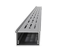 Channel Drain Stainless Steel Trench Drain, Outdoor Channel Drain With Linear Drainage Grate For Yard Driveway Deck Pool Sidewalk, Splicable Slimline Gutter Kit(L 100x W 3.5x H 3 cm)