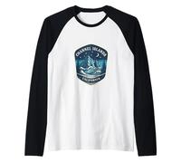 Channel Islands California Ocean Waves Mountain Nature Raglan Baseball Tee