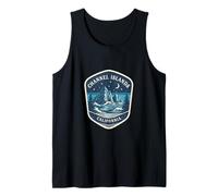 Channel Islands California Ocean Waves Mountain Nature Tank Top