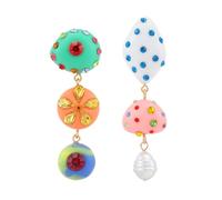 Channel V Asymmetrical Candy Color Rhinestone Earrings Festival Unique Trendy Bridal Statement Boho Vintage Drop Earrings Handmade Big Long Tassel Jewelry Korean Fashion for Women