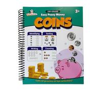Channie's Easy Peasy Dry Erase Money Book - Fun Toddler Activity Book - Teaches Counting Coins for Kids 3-5/6-8 Years - Pennies, Nickel, Dimes, Quarters - Money Workbooks for Kids