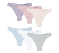 Channo Brazilian Knickers Multipack Seamless Thongs for Women UK Ladies' No-VPL Underwear Multicolor 6-Pack