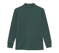 Channo Children's Indoor Thermal T-Shirt, Half High Neck Semi Swan, Long Sleeve, Plain Colors - Pack of 1, Green, 10 Years