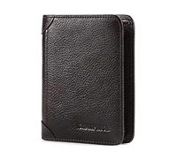 CHANPINCL Mens Trifold Leather RFID Blocking Wallet with 2 ID Windows 2 Cash Compartments 6-8 card slots 2-3 inside slots Large Capacity Wallet, Coffee, 4.7 * 3.7 * 0.6 inches, Tri-fold Wallet
