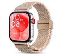 CHANRASI Braided Bracelet Compatible with Huawei Watch Fit 4/Fit 4 Pro/Fit 3, Fabric Elastic Sport Solo Loop Nylon Band for Huawei Watch Fit 4/Fit 4 Pro/Fit 3, Men Women