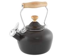 Chantal Enamel-on-Steel 1.8-qt. Carina Wood Teakettle, Matte Black