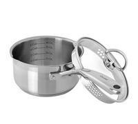 Chantal Induction 21 Steel 1.25 qt SaucePan with Tempered Glass Lid, Brushed Stainless Steel