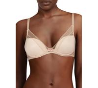 Chantelle Womens Golden Beige Festivité Lace Plunge T-shirt Bra 32e