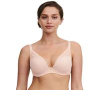 Chantelle Womens Norah Chic Plunge T-Shirt Bra - Black - Pink polyamide - Size 32C