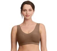 Chantelle Womens SoftStretch V-Neck Jersey Crop Top - Brown Polyamide - Size X-Small/Small