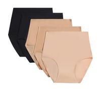 Chantelle Women's Soft Stretch One Size Seamless Brief, Black, Nude, Nude Blush (5 Pack), (Pack of 5)