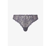 Chantelle Womens Chantelle Fleurs Tanga Lace Briefs Fancy Grey L