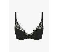 Chantelle Womens Chantelle Legend Underwire Plunge Stretch-Wovent-Shirt Bra Black 38B