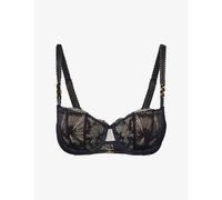 Chantelle Womens Chantelle Muse Underwired Half-Cup Lace Balconette Bra Black 34DD