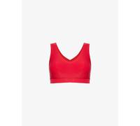 Chantelle Womens Chantelle Soft V-Neck Stretch-Woven Bralette Poppy Red M/L