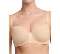 Chantelle Women's, ESSENTIALL, Bandeau T-Shirt Bra, Women's invisible lingerie, Beige Dore, 38E