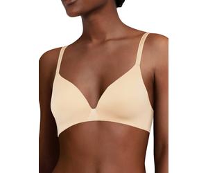 Chantelle Womens Essentiall Wirefree Triangle T-Shirt Bra - Beige Polyamide - Size Small