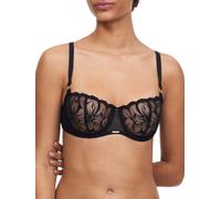 Chantelle Women's Fleurs Half Cup Balcony Bra in Black | Size: 38DD Chantelle Black 38DD