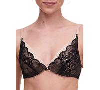 Chantelle Women's Midnight Flowers Plunge T-Shirt Bra in Black | Size: 32C Chantelle Black 32C