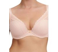 Chantelle Womens Norah Chic Plunge T-Shirt Bra - Black - Pink Polyamide - Size 32E