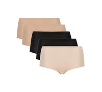 Chantelle Women's Soft Stretch One Size Seamless Brief, Black, Nude, Nude Blush (5 Pack), (Pack of 5)