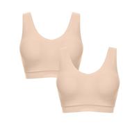 Chantelle Women's Soft Stretch Padded V-neck Top Bra, Ultra Nude (2 Pack), M-L UK